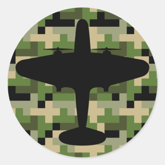 Luftwaffenaufkleber Flugzeug Runder Aufkleber (Vorderseite)