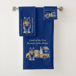 Luftwaffenernährstoff mit wenig Militärfahrzeug Badhandtuch Set