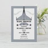 Luftwaffenflugzeug-Babydusche Einladung (Stehend Vorderseite)