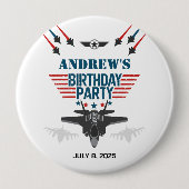 Luftwaffenflugzeug-Pilot Geburtstag Button (Vorderseite)