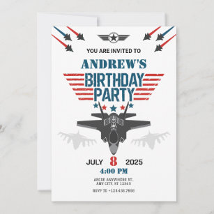 Luftwaffenflugzeug-Pilot Geburtstag Einladung