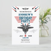 Luftwaffenflugzeug-Pilot Geburtstag Einladung (Stehend Vorderseite)