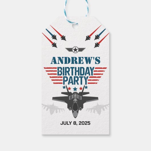 Luftwaffenflugzeug-Pilot Geburtstag Geschenkanhänger (Rückseite)