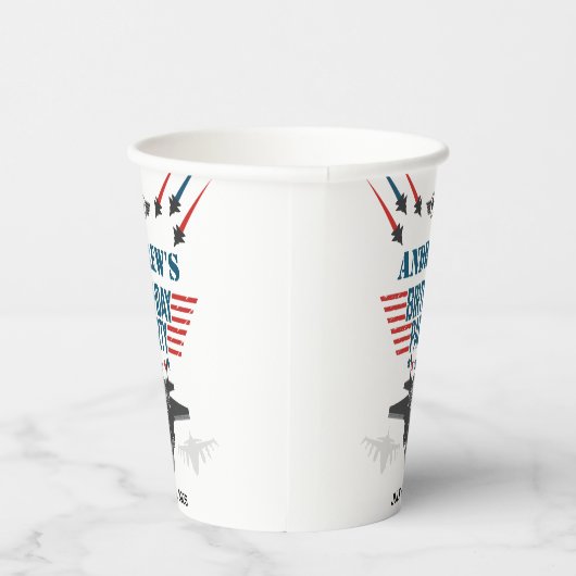 Luftwaffenflugzeug-Pilot Geburtstag Pappbecher (Rechts)