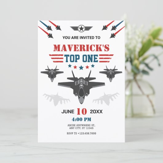 Luftwaffenflugzeug-Pilot Top Einladung (Stehend Vorderseite)