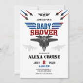 Luftwaffenjet-Pilot Baby Shower Einladung (Vorderseite)