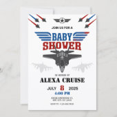 Luftwaffenjet-Pilot Baby Shower Einladung (Vorderseite)