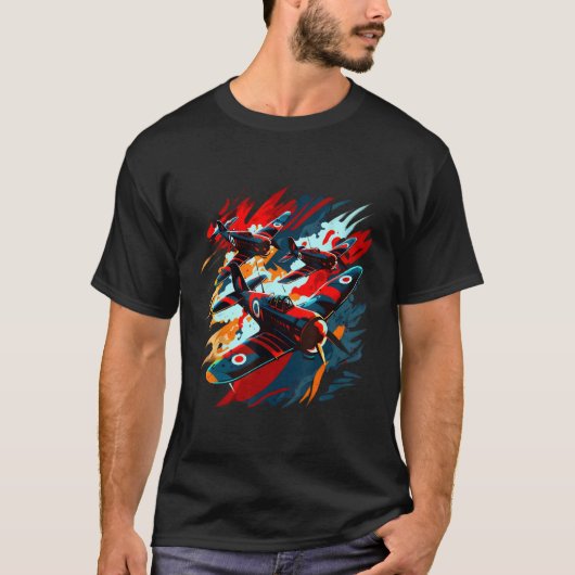 Luftwaffenklatsche Spitfire T-Shirt (Vorderseite)