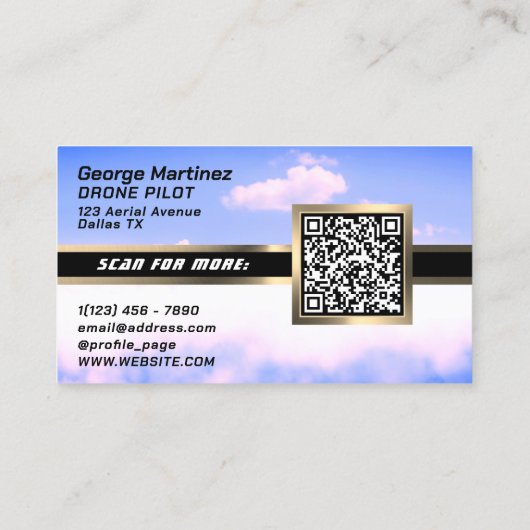 Luftwaffenroundus Gold Metall und Himmel Visitenkarte (Rückseite)