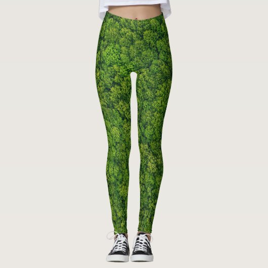 Luftwaldansicht, oberste Ansicht, kopierender Raum Leggings (Vorderseite)