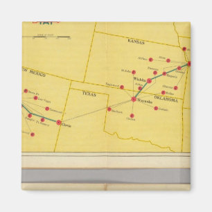 Luftweg von Los Angeles nach Columbus Magnet