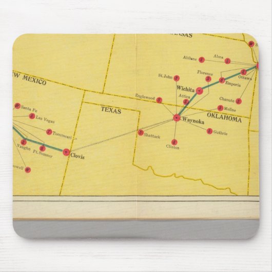 Luftweg von Los Angeles nach Columbus Mousepad (Vorne)