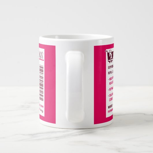 Lug Bags Verschreibungspflicht Wein & Hot Pink Tas Jumbo-Tasse (Rückseite)