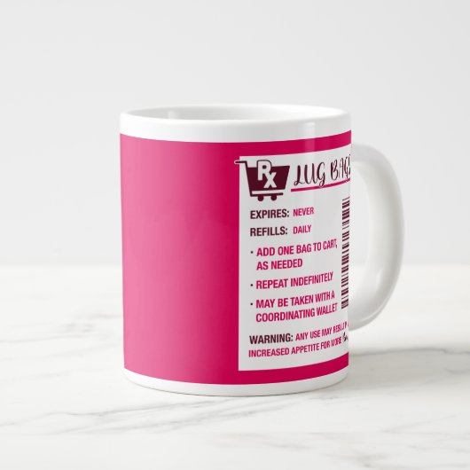 Lug Bags Verschreibungspflicht Wein & Hot Pink Tas Jumbo-Tasse (Vorderseite Rechts)