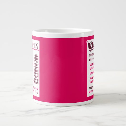 Lug Bags Verschreibungspflicht Wein & Hot Pink Tas Jumbo-Tasse (Vorderseite)