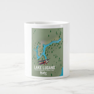 Luganersee Italien - Schweiz Reiseplakat Jumbo-Tasse