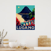 Luganersee, Schweiz, Hotelterrasse Aussicht Poster (Küche)