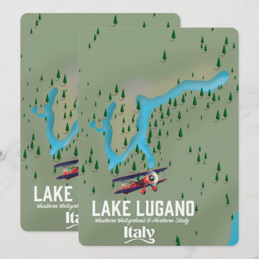 Luganersee - Schweiz Reiseplakat (Vorne/Hinten)