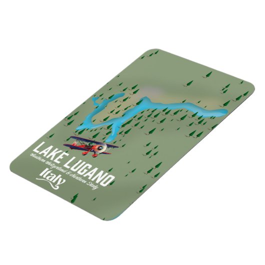 Luganersee - Schweiz Reiseplakat Magnet (Linke Seite)