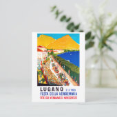 Lugano, Aussicht. Die Leute drängen sich auf dem W Postkarte (Stehend Vorderseite)