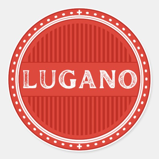 Lugano City Pride Emblem – Swiss Identity Runder Aufkleber (Vorderseite)