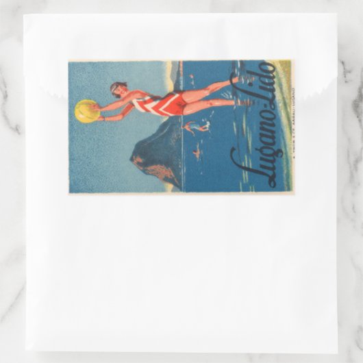 Lugano Lido Rechteckiger Aufkleber (Tasche)