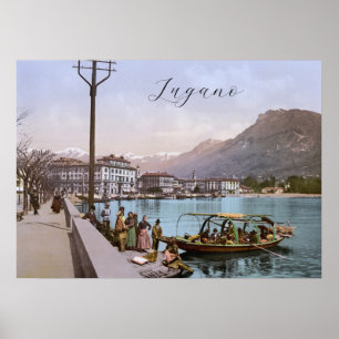 Lugano Quay, Schweiz Poster