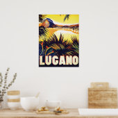 Lugano, Schweiz, Aussicht auf die Küste, Vintag Poster (Küche)