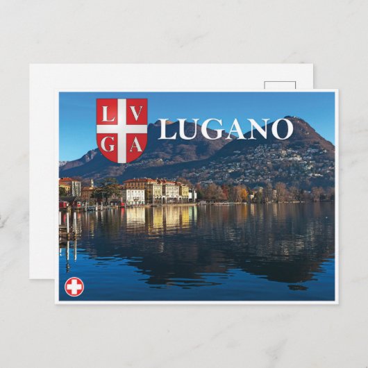Lugano - Schweiz Feiertagspostkarte (Vorne/Hinten)