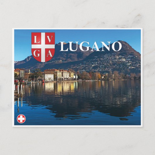 Lugano - Schweiz Feiertagspostkarte (Vorderseite)