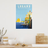 Lugano Schweiz Kunstprint Schweizer Reiseplakat Poster (Küche)