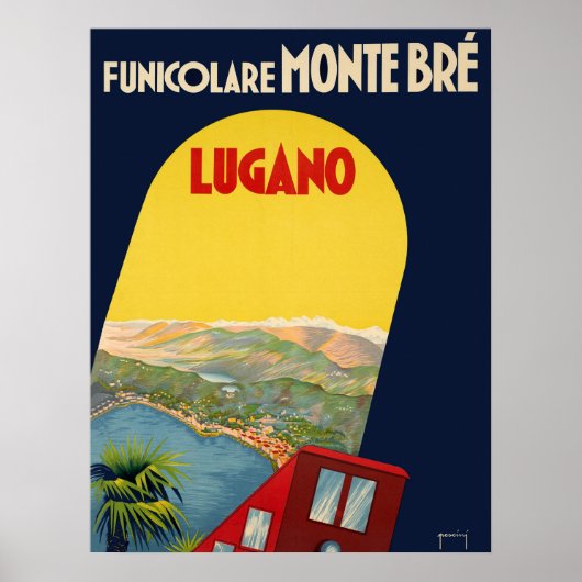 Lugano, Schweiz, Landschaftsblick unter Bogen Poster (Vorne)