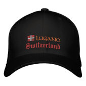 Lugano & Schweiz Mode / Patrioten der Schweizer Fl Bestickte Baseballkappe (Vorderseite)