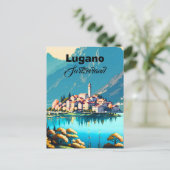 Lugano Schweiz Postkarten Kunst, Lugano Schweiz (Stehend Vorderseite)
