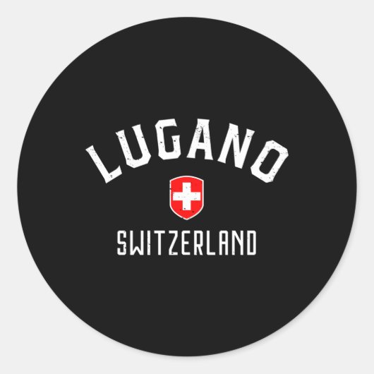 Lugano Schweiz Runder Aufkleber (Vorderseite)