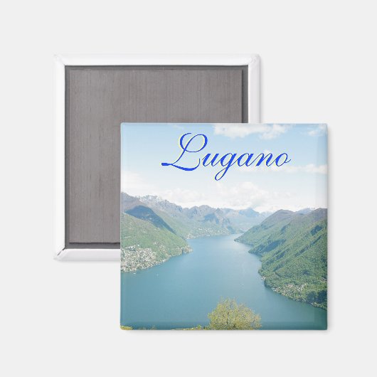 Lugano, Schweiz Square Magnet (Vorderseite/Rückseite)