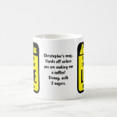 Luge Funny Personalized Warning Kaffeetasse (Mittel)
