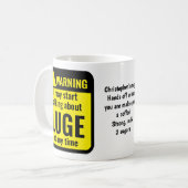 Luge Lustige Personalisierte Warnung Kaffeetasse (Vorderseite Links)