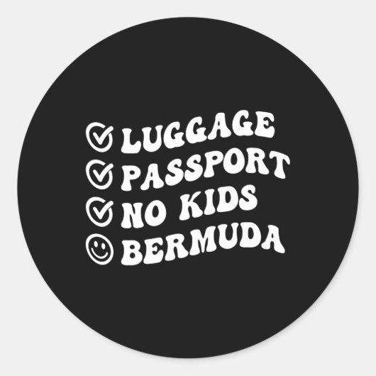 Luge Passport No Bermuda Trip Wavy Runder Aufkleber (Vorderseite)