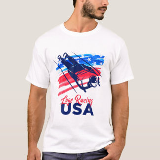 Luge Racing USA Support Team T USA Flag Sleddi T-Shirt
