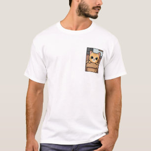 Lügende getigerte rote Katze in der Box Kunst T-Shirt