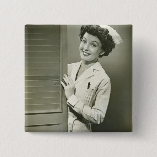 Lugende Krankenschwester Button (Vorderseite)