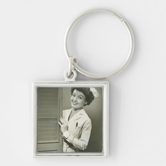 Lugende Krankenschwester Schlüsselanhänger (Vorne)