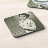 Lugende Krankenschwester Untersetzer (Linke Seite)