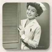 Lugende Krankenschwester Untersetzer (Vorderseite)