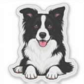 Lügender Border Collie Aufkleber (Vorderseite)