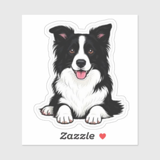 Lügender Border Collie Aufkleber (Blatt)