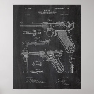 Luger Pistol Parabellum Patent Poster