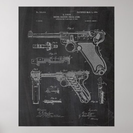 Luger Pistol Parabellum Patent Poster (Vorne)
