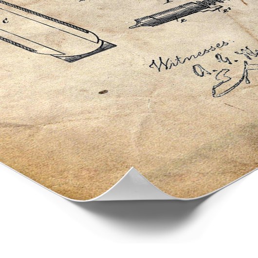 Luger Pistol Parabellum Patent Poster (Ecke)